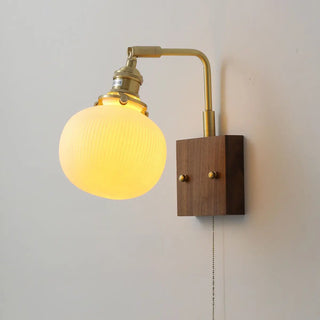 Rustic Clear Cylinder Shade Walnut Metal Wall Sconce Zawala Image - 12