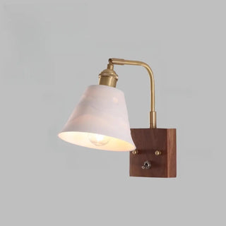 Rustic Clear Cylinder Shade Walnut Metal Wall Sconce Zawala Image - 17