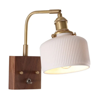 Rustic Clear Cylinder Shade Walnut Metal Wall Sconce Zawala Image - 20