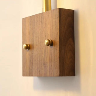 Rustic Clear Cylinder Shade Walnut Metal Wall Sconce Zawala Image - 23