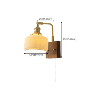 Rustic Clear Cylinder Shade Walnut Metal Wall Sconce Zawala Image - 32