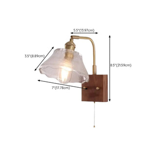 Rustic Clear Cylinder Shade Walnut Metal Wall Sconce Zawala Image - 34
