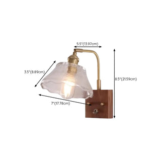 Rustic Clear Cylinder Shade Walnut Metal Wall Sconce Zawala Image - 35