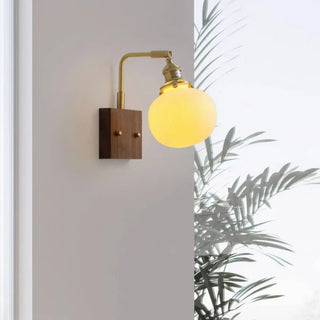 Rustic Clear Cylinder Shade Walnut Metal Wall Sconce Zawala Image - 4