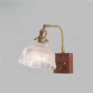 Rustic Clear Cylinder Shade Walnut Metal Wall Sconce Zawala Image - 8