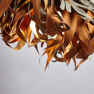 ZOWALA - Rustic Leaf Wood Brown Dining Room Pendant Light Image - 9