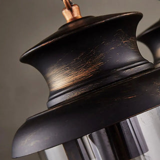 ZOWALA - Rustic 2-Light Cylinder Island Wood Beam Pendant Light Image - 11