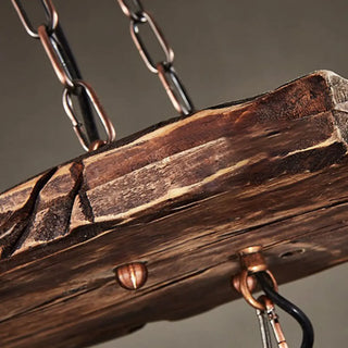 ZOWALA - Rustic 2-Light Cylinder Island Wood Beam Pendant Light Image - 14