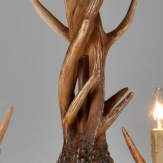 ZOWALA - Rustic Antler Chandelier with Black Shades, 8 Lights Image - 10