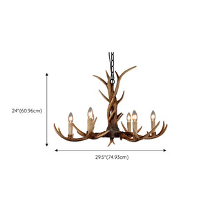 ZOWALA - Rustic Antler Chandelier with Black Shades, 8 Lights Image - 13