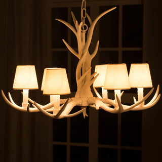 ZOWALA - Rustic Antler Chandelier with Black Shades, 8 Lights Image - 5