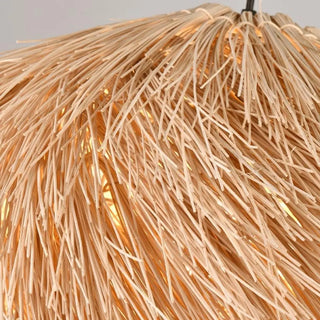 ZOWALA - Rustic Natural Straw Rattan Woven Dome Pendant Light Image - 6