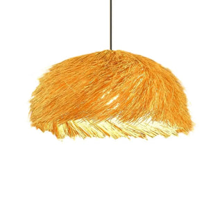 ZOWALA - Rustic Natural Straw Rattan Woven Dome Pendant Light Image - 9