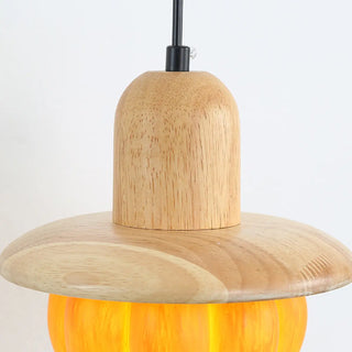 Rustic Yellow Pumpkin Wooden Pendant Wall Sconce Zawala Image - 10