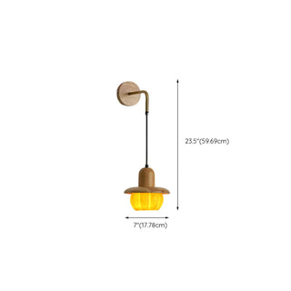 Rustic Yellow Pumpkin Wooden Pendant Wall Sconce Zawala #size