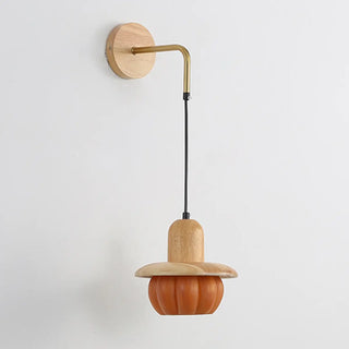 Rustic Yellow Pumpkin Wooden Pendant Wall Sconce Zawala Image - 8