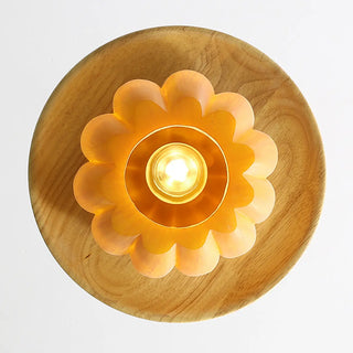 Rustic Yellow Pumpkin Wooden Pendant Wall Sconce Zawala Image - 9