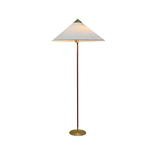 Rustic Walnut Woven Cone Shade Metal Floor Lamp Zawala Image - 12