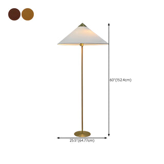 Rustic Walnut Woven Cone Shade Metal Floor Lamp Zawala Image - 16