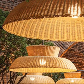 ZOWALA - Rustic Woven Rattan Dome Restaurant Pendant Light Image - 4