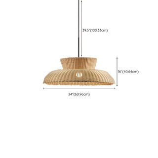 ZOWALA - Rustic Woven Rattan Dome Restaurant Pendant Light #size