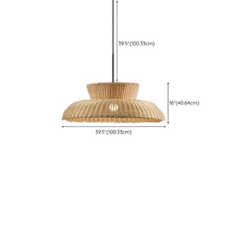 ZOWALA - Rustic Woven Rattan Dome Restaurant Pendant Light Image - 9