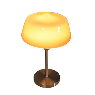 Stylish Glass Cup Shape Amber Shade Bedside Table Lamp Zawala Image - 11