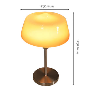 Stylish Glass Cup Shape Amber Shade Bedside Table Lamp Zawala #size