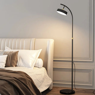 Minimalist Arced Metal LED Floor Lamp Adjustable Height Zawala Image - 1