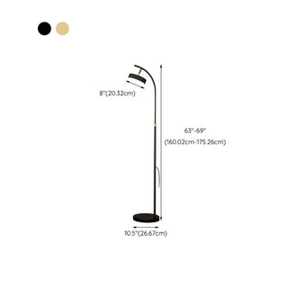Minimalist Arced Metal LED Floor Lamp Adjustable Height Zawala #size