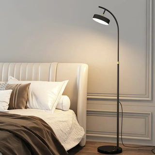 Minimalist Arced Metal LED Floor Lamp Adjustable Height Zawala Image - 2