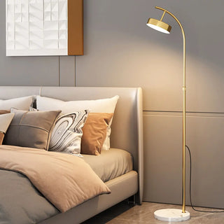 Minimalist Arced Metal LED Floor Lamp Adjustable Height Zawala Image - 3