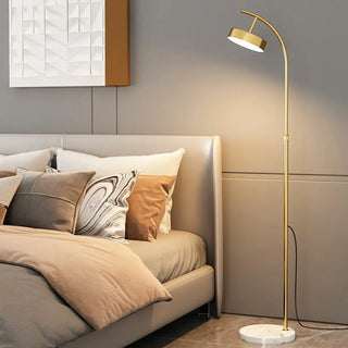 Minimalist Arced Metal LED Floor Lamp Adjustable Height Zawala Image - 4