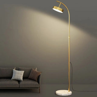 Minimalist Arced Metal LED Floor Lamp Adjustable Height Zawala Image - 6