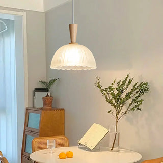 ZOWALA - Scandinavian White Frosted Glass Bell Bedroom Pendant Light Image - 1