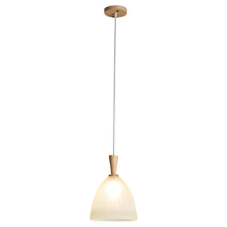ZOWALA - Scandinavian White Frosted Glass Bell Bedroom Pendant Light Image - 11
