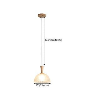 ZOWALA - Scandinavian White Frosted Glass Bell Bedroom Pendant Light Image - 13