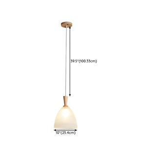 ZOWALA - Scandinavian White Frosted Glass Bell Bedroom Pendant Light Image - 14