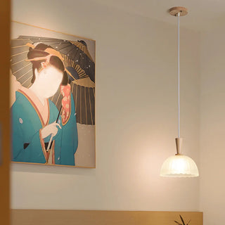 ZOWALA - Scandinavian White Frosted Glass Bell Bedroom Pendant Light Image - 3