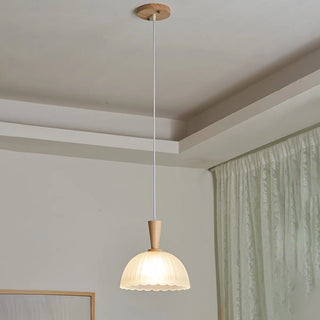 ZOWALA - Scandinavian White Frosted Glass Bell Bedroom Pendant Light Image - 6