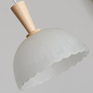 ZOWALA - Scandinavian White Frosted Glass Bell Bedroom Pendant Light Image - 8