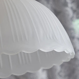 ZOWALA - Scandinavian White Frosted Glass Bell Bedroom Pendant Light Image - 9