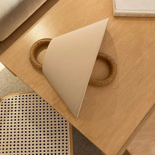 Scandinavian Beige Wooden and Fabric Cone Wall Lamp Zawala Image - 20