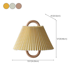 Scandinavian Beige Wooden and Fabric Cone Wall Lamp Zawala #size