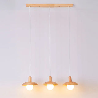 ZOWALA - Scandinavian Disc Wood Dining Room 3-Light Pendant Light Image - 7