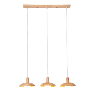 ZOWALA - Scandinavian Disc Wood Dining Room 3-Light Pendant Light Image - 8
