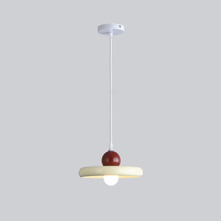 ZOWALA - Scandinavian Round Iron Dining Room Red Pendant Light Image - 11