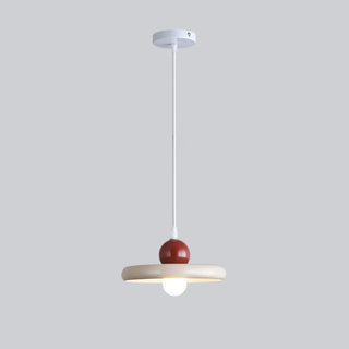 ZOWALA - Scandinavian Round Iron Dining Room Red Pendant Light Image - 12