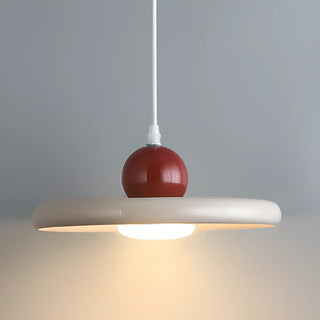 ZOWALA - Scandinavian Round Iron Dining Room Red Pendant Light Image - 13