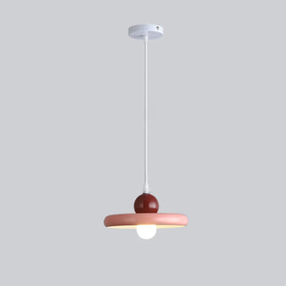 ZOWALA - Scandinavian Round Iron Dining Room Red Pendant Light Image - 14